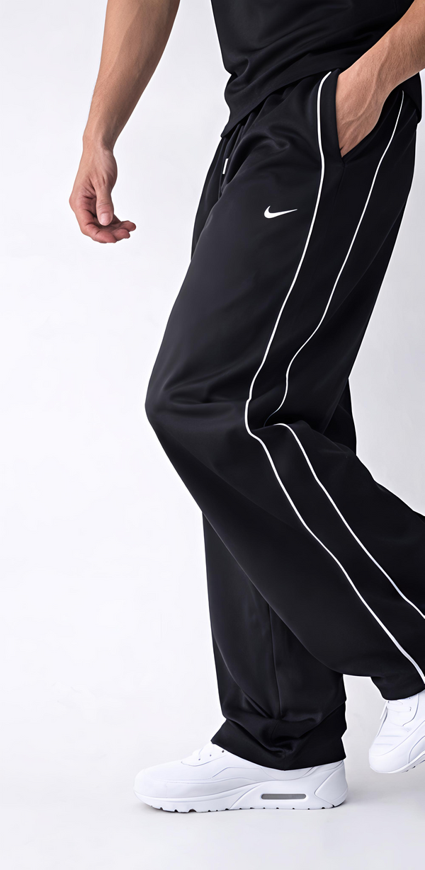 Nike Black  Track Joggers with Side Stripe – Relaxed Fit