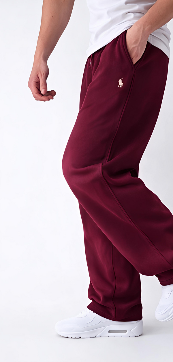 Nike Maroon Track Baggy Joggers –  Relaxed Fit